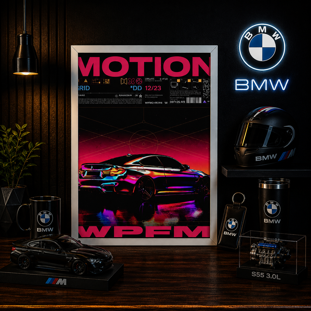BMW M4 Competition — MOTION | The Art of Performance | WPFM Framed Poster