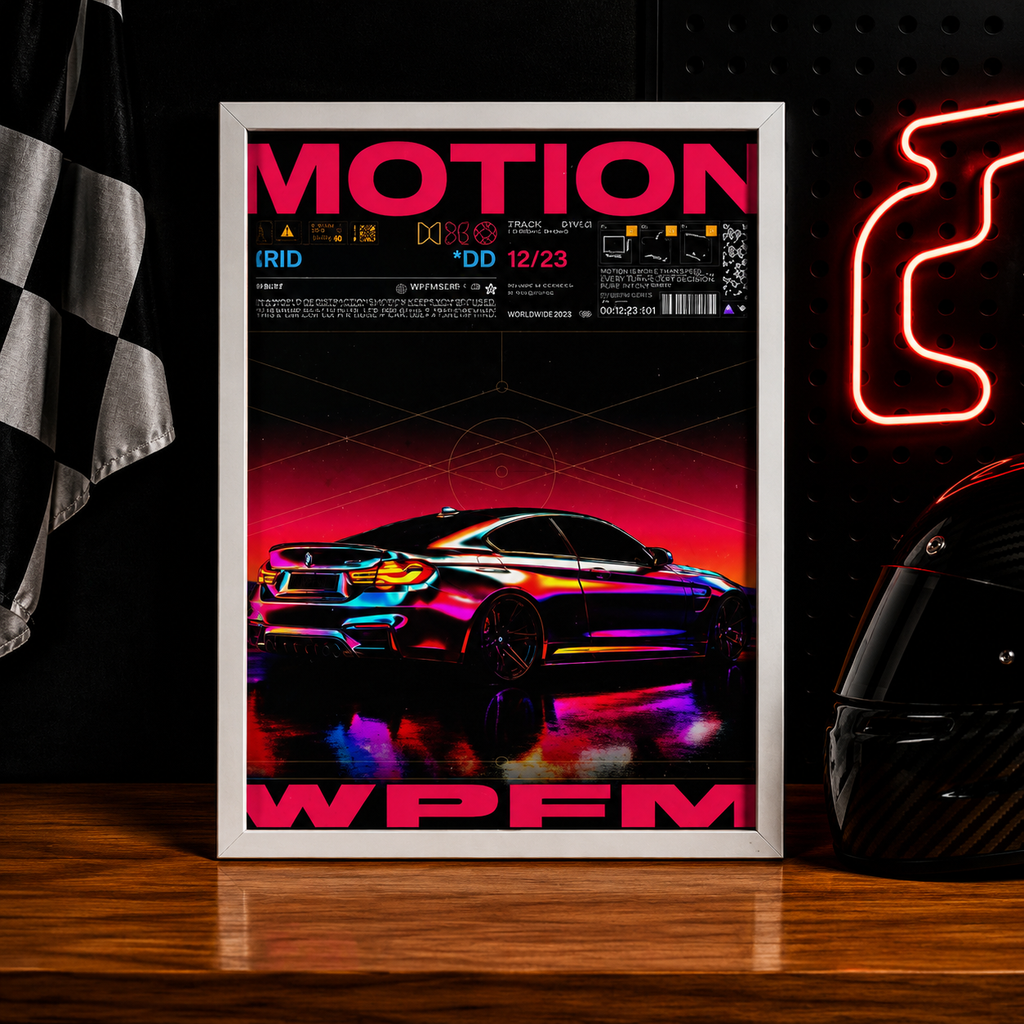 BMW M4 Competition — MOTION | The Art of Performance | WPFM Framed Poster