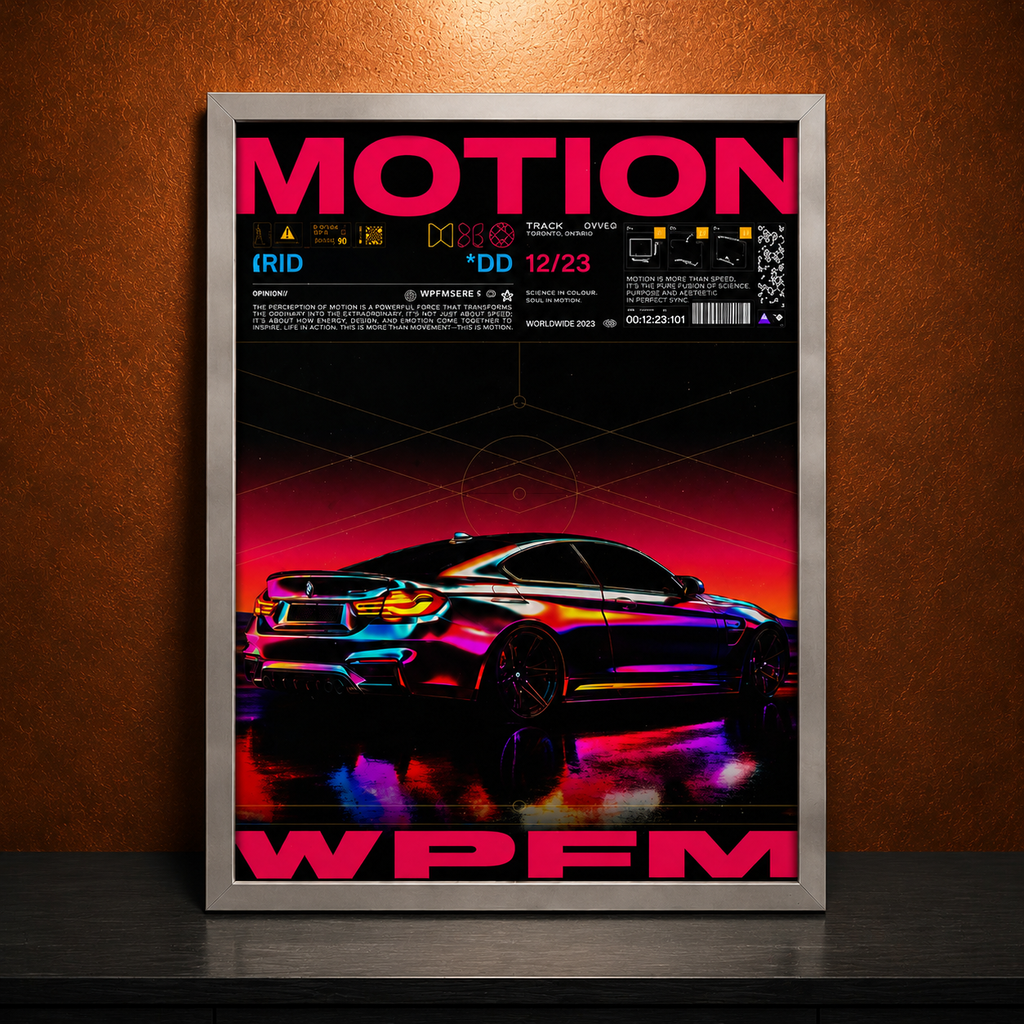 BMW M4 Competition — MOTION | The Art of Performance | WPFM Framed Poster