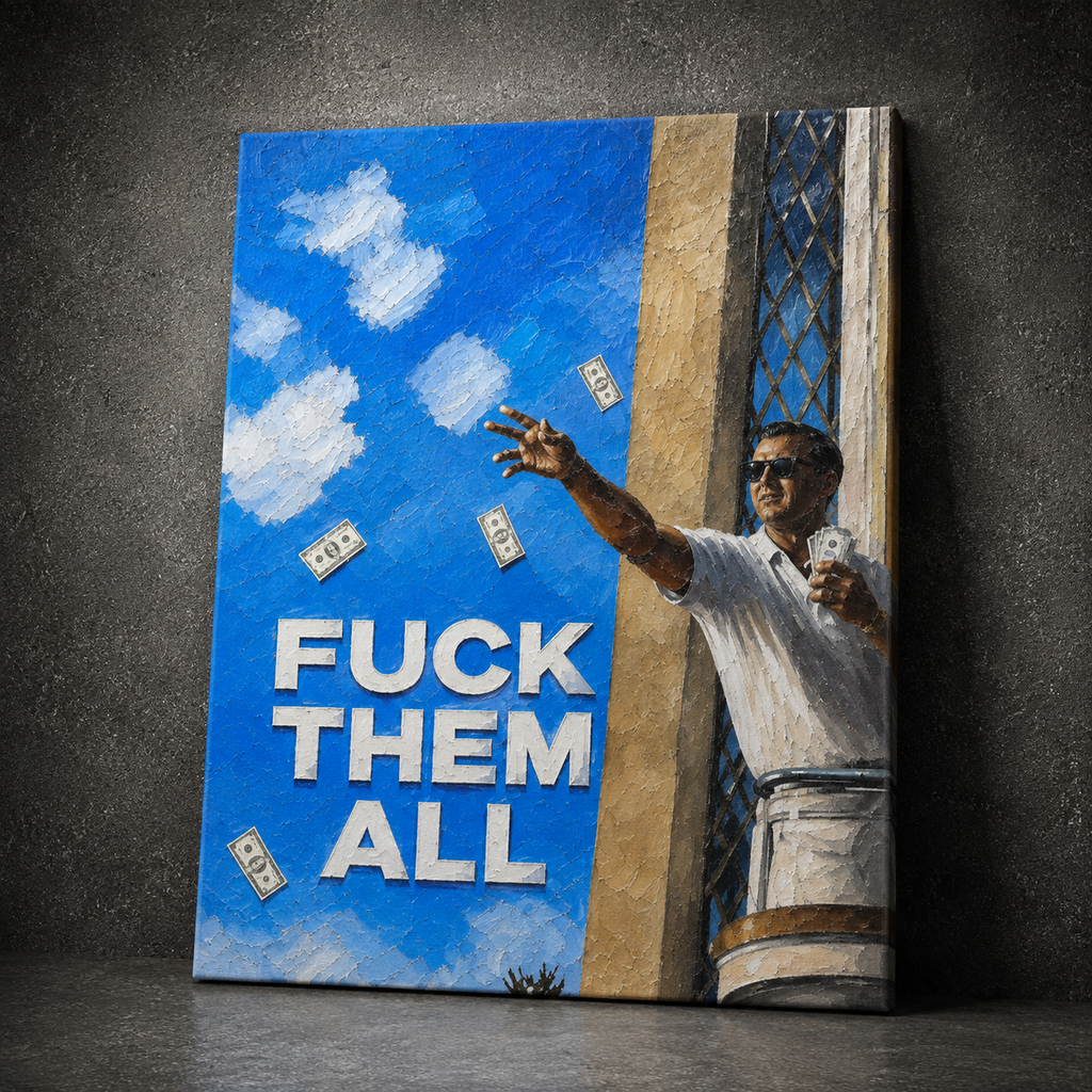 FUCK THEM ALL — Street Money Statement | Urban Art Canvas 💸🔥