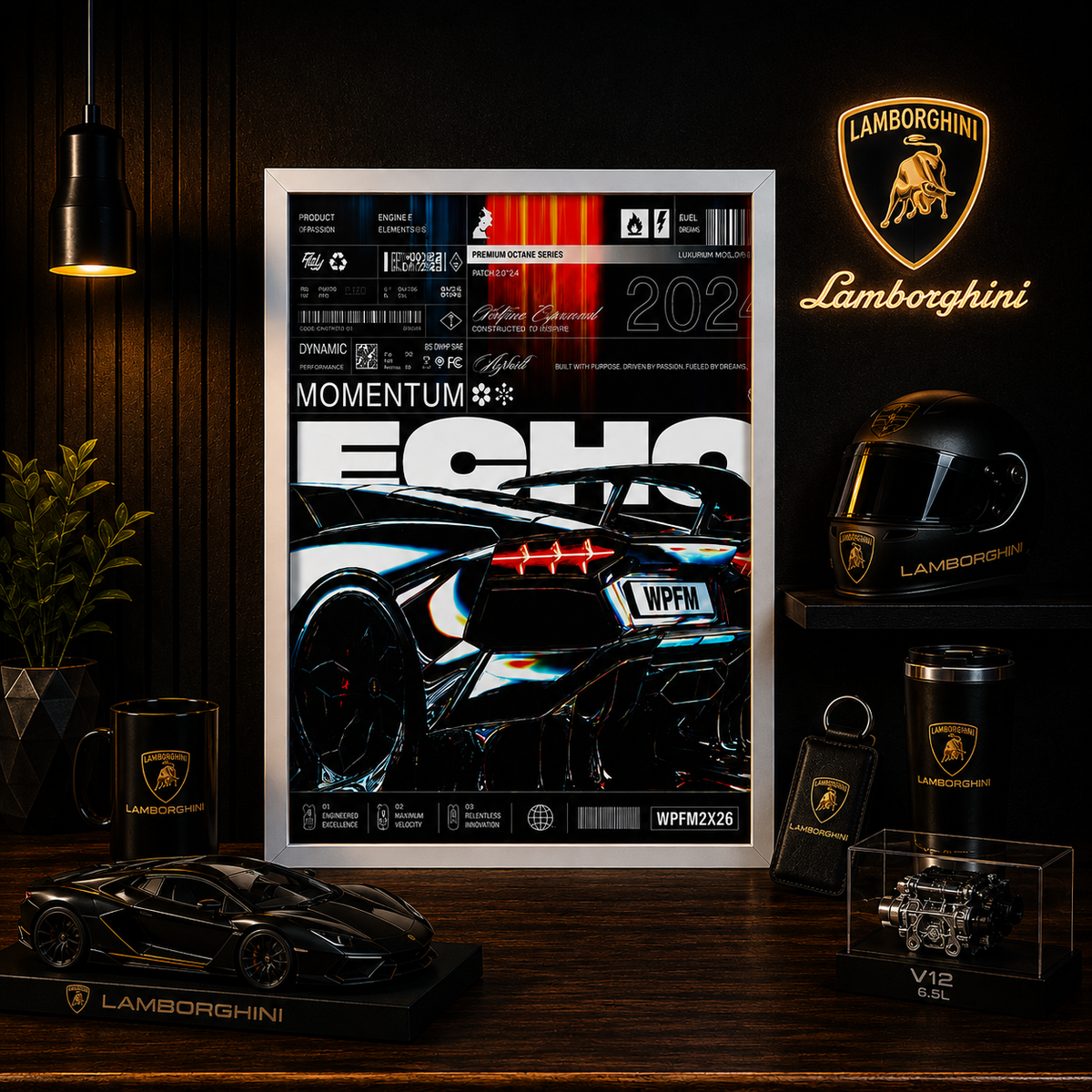 Lamborghini Aventador — RUSH | The Art of Performance | WPFM Framed Poster