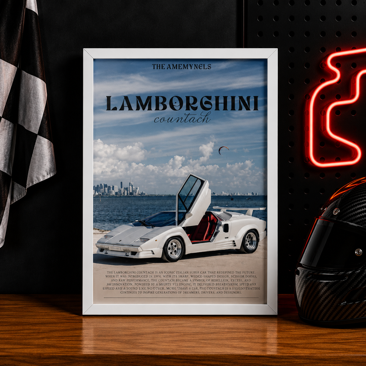 Lamborghini Countach — THE ART OF LEGACY | WPFM Framed Poster