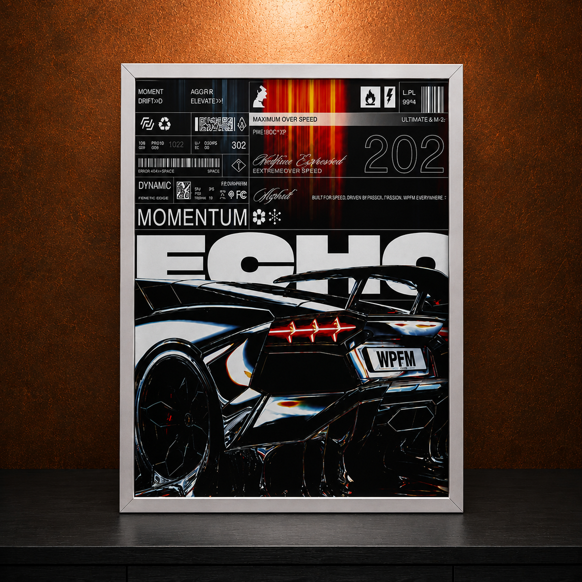 Lamborghini Aventador — RUSH | The Art of Performance | WPFM Framed Poster