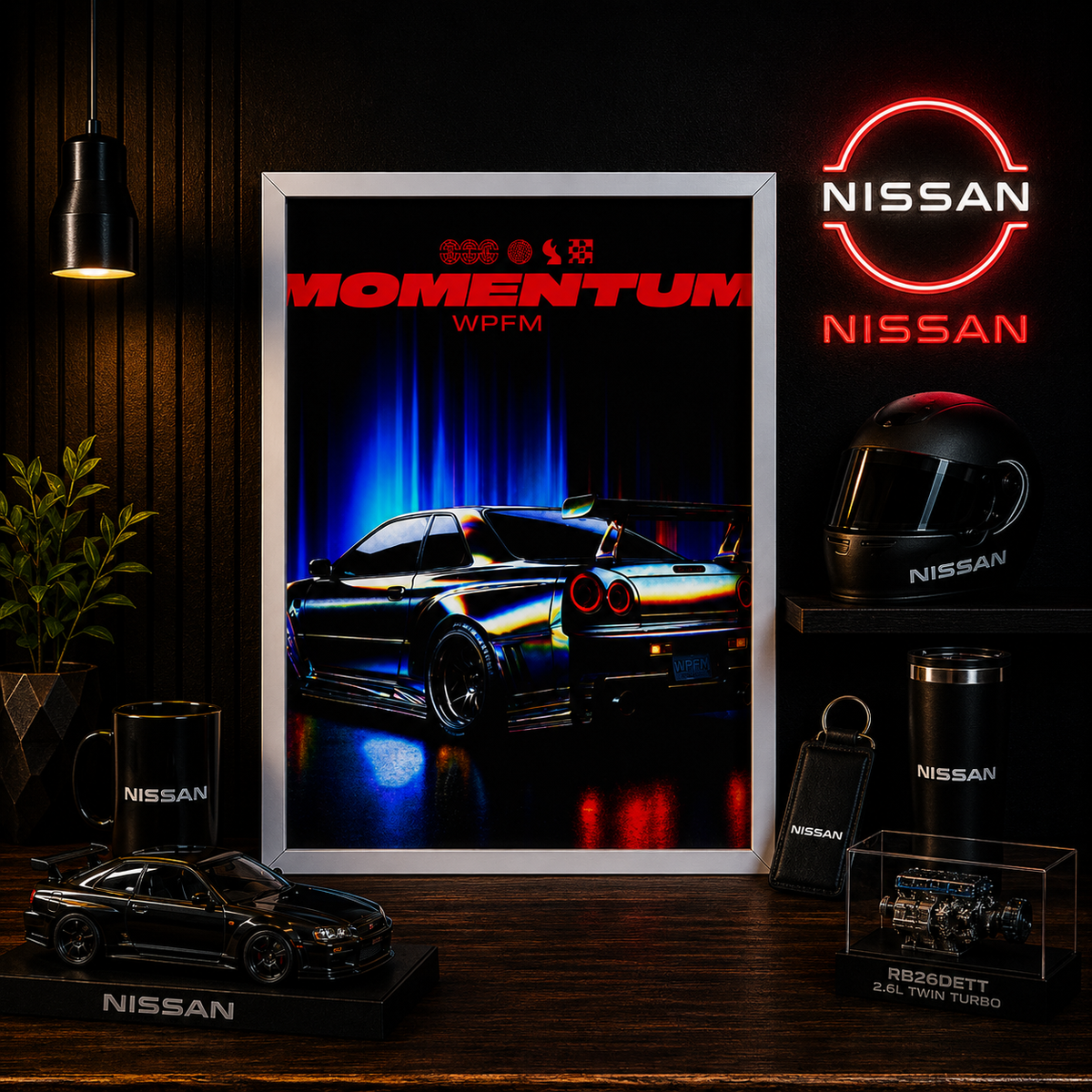 Nissan GT-R R35 — MOMENTUM | The Art of Speed | WPFM Framed Poster