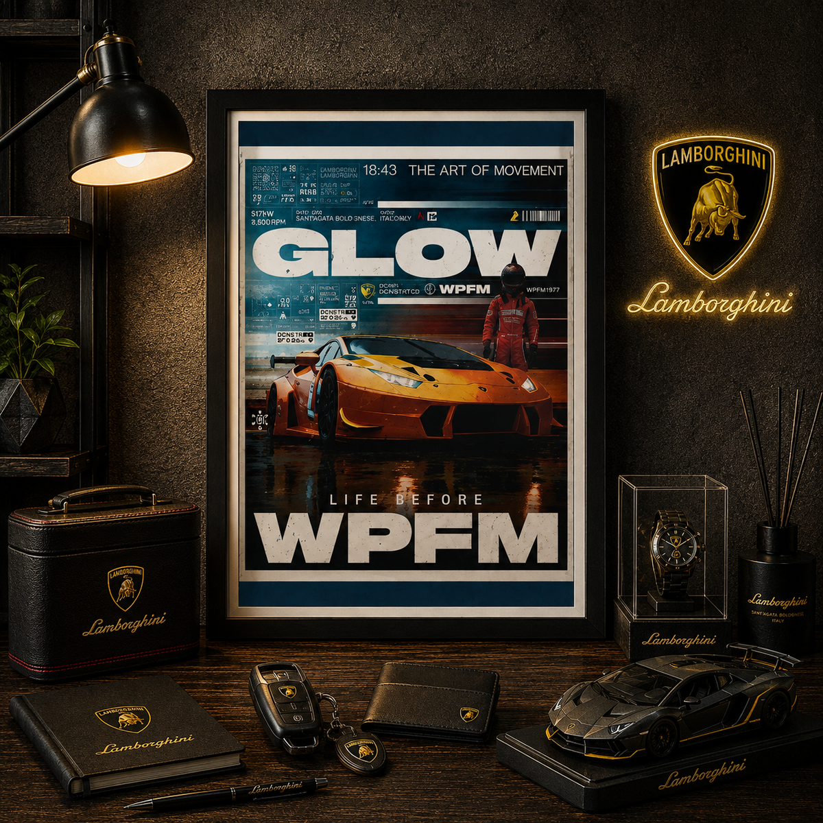 Lamborghini GLOW — WPFM Automotive Art | Framed Poster