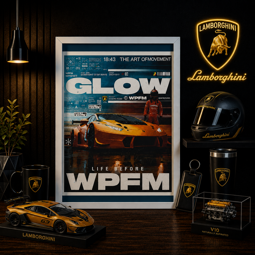 Lamborghini GLOW — WPFM Automotive Art | Framed Poster