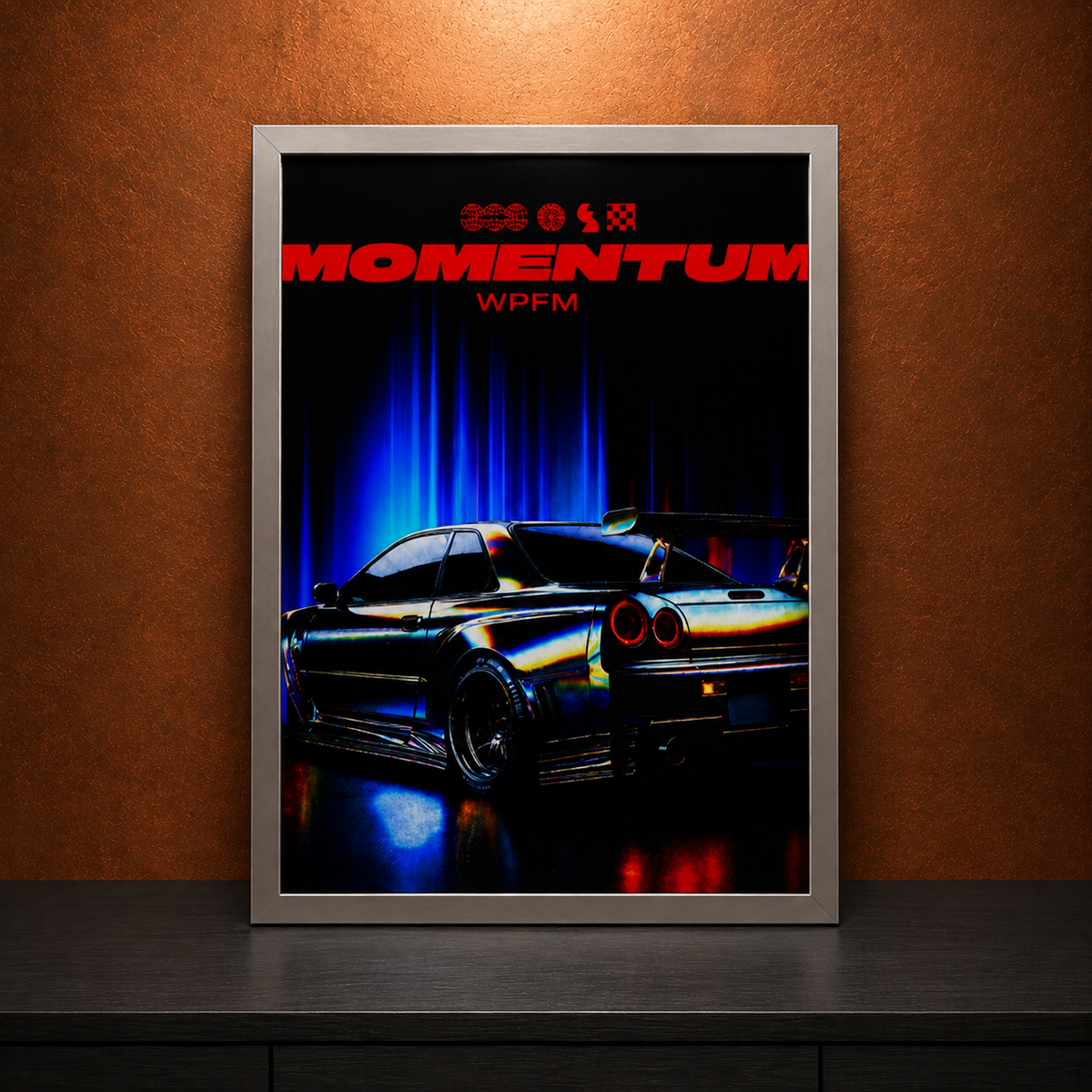 Nissan GT-R R35 — MOMENTUM | The Art of Speed | WPFM Framed Poster