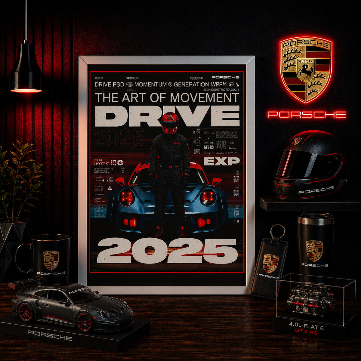 Porsche DRIVE — The Art of Movement | Framed Poster