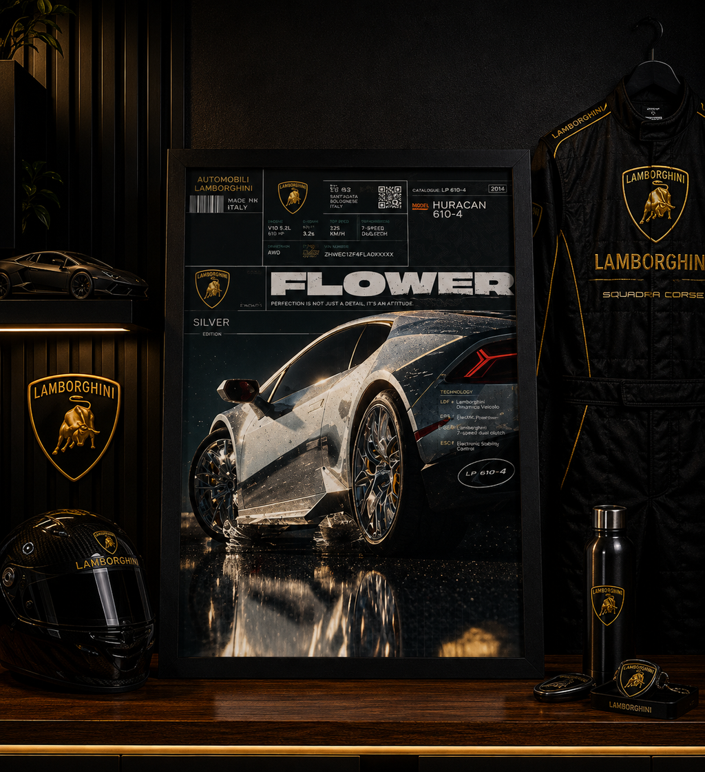 Lamborghini Huracán — FLOW | The Art of Performance | WPFM Framed Poster