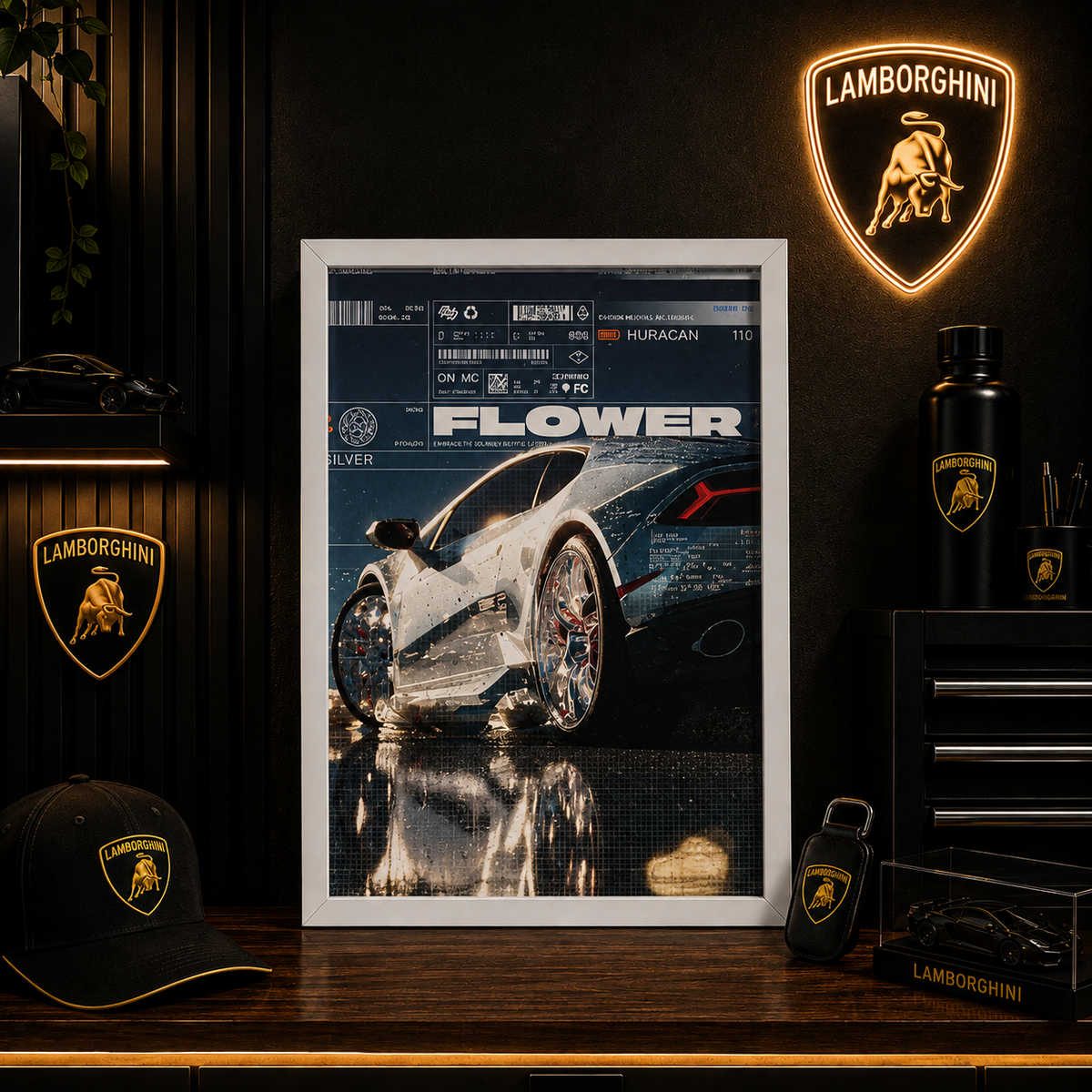 Lamborghini Huracán — FLOW | The Art of Performance | WPFM Framed Poster