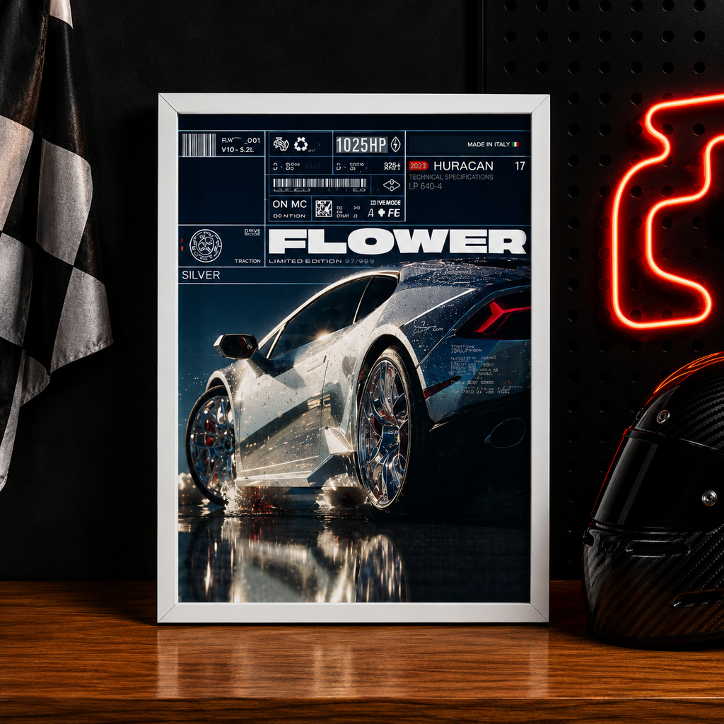 Lamborghini Huracán — FLOW | The Art of Performance | WPFM Framed Poster