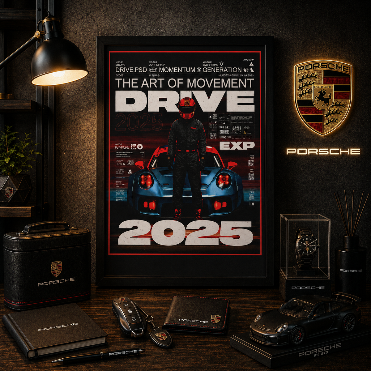 Porsche DRIVE — The Art of Movement | Framed Poster
