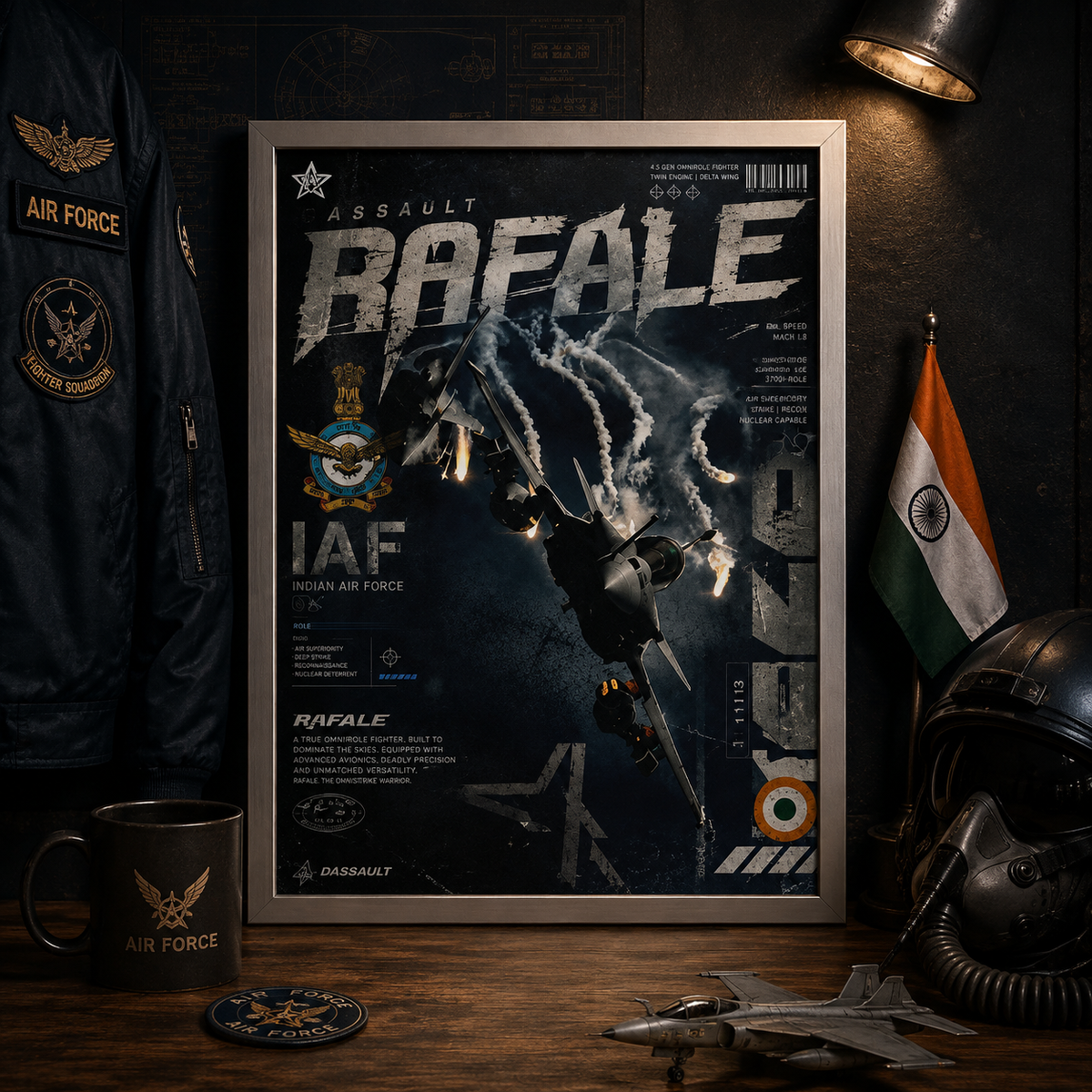 Dassault Rafale — BATTLE READY | The Art of Air Power | WPFM Framed Poster