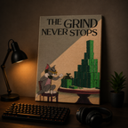 Tom Never Stops | Money Mindset Cat | Hustle & Success Canvas
