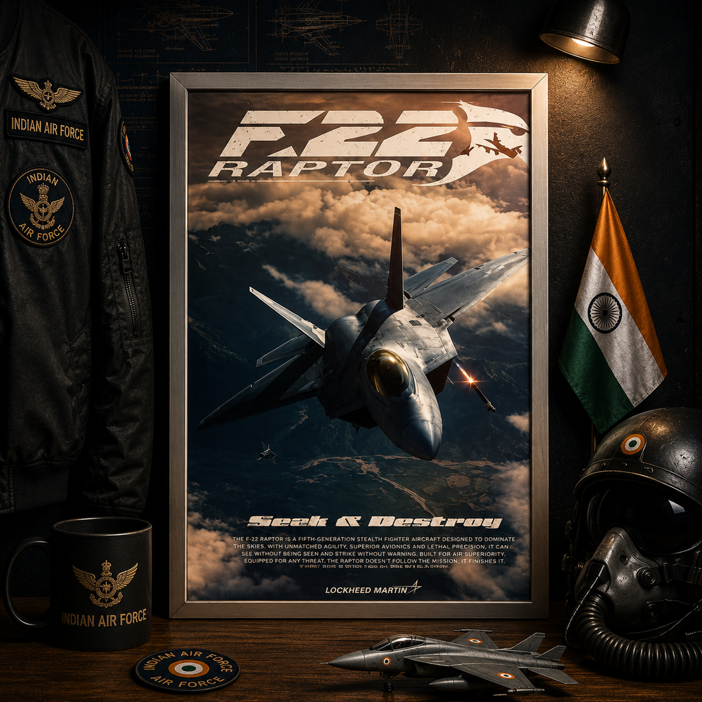 F-22 Raptor — AIR POWER | The Art of Aviation | WPFM Framed Poster