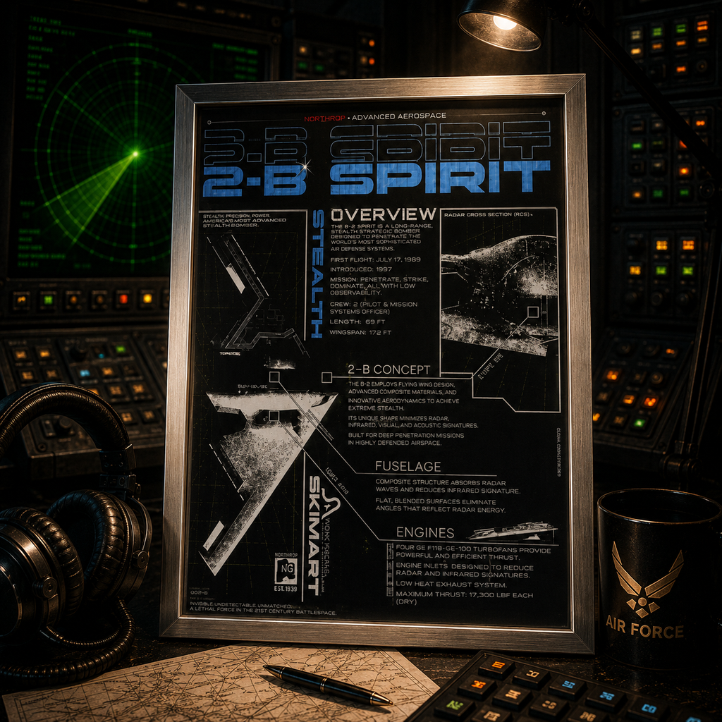 Northrop B-2 Spirit — STEALTH | The Art of Air Power | WPFM Framed Poster