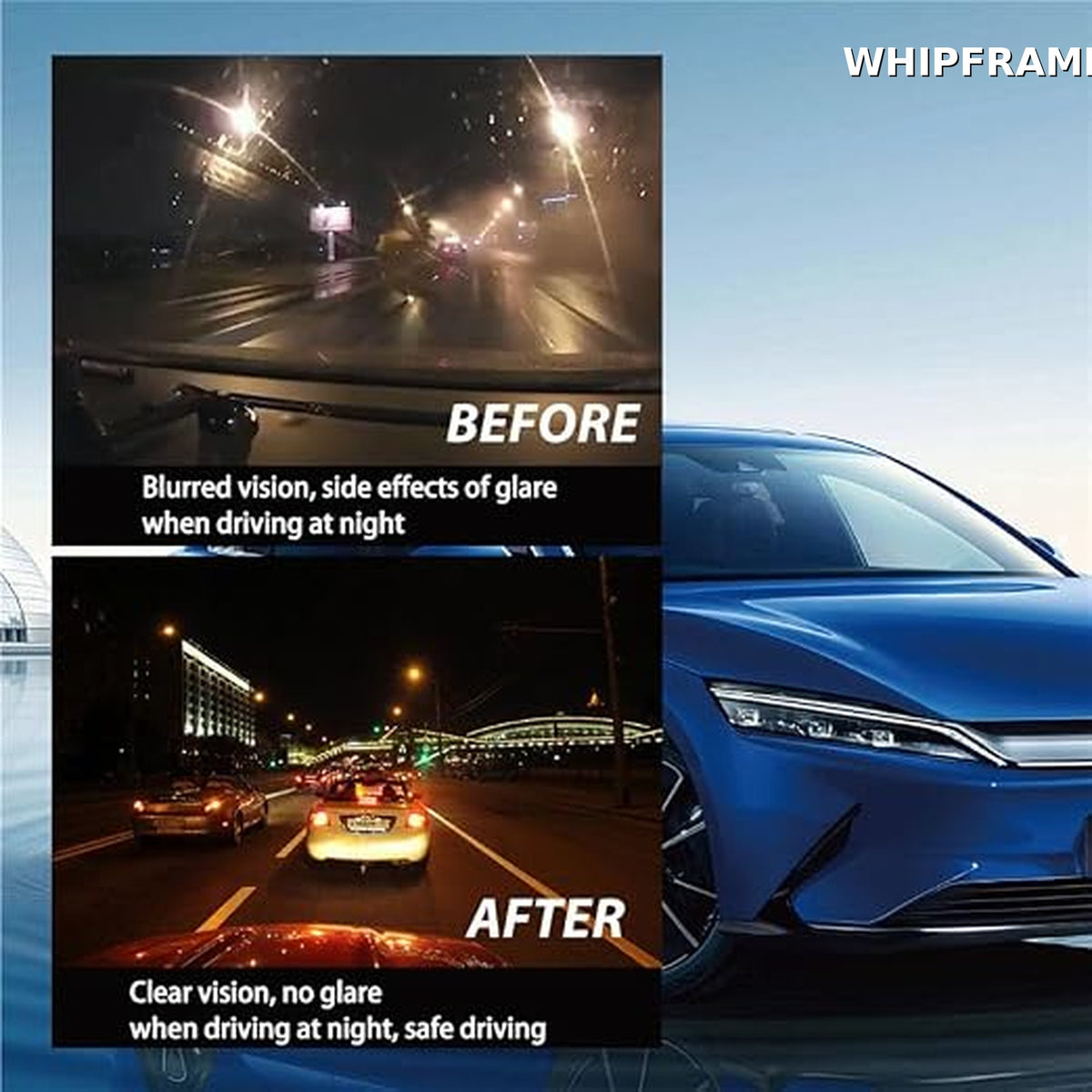 WHIPFRAME 2-in-1  Anti Fog Glass Coating and Rain Repellent (Pack of 2)
