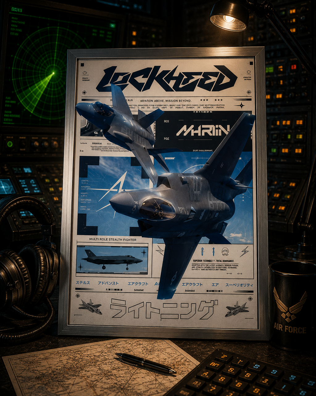 Lockheed Martin F-35 Lightning II — STEALTH | The Art of Air Power | WPFM Framed Poster