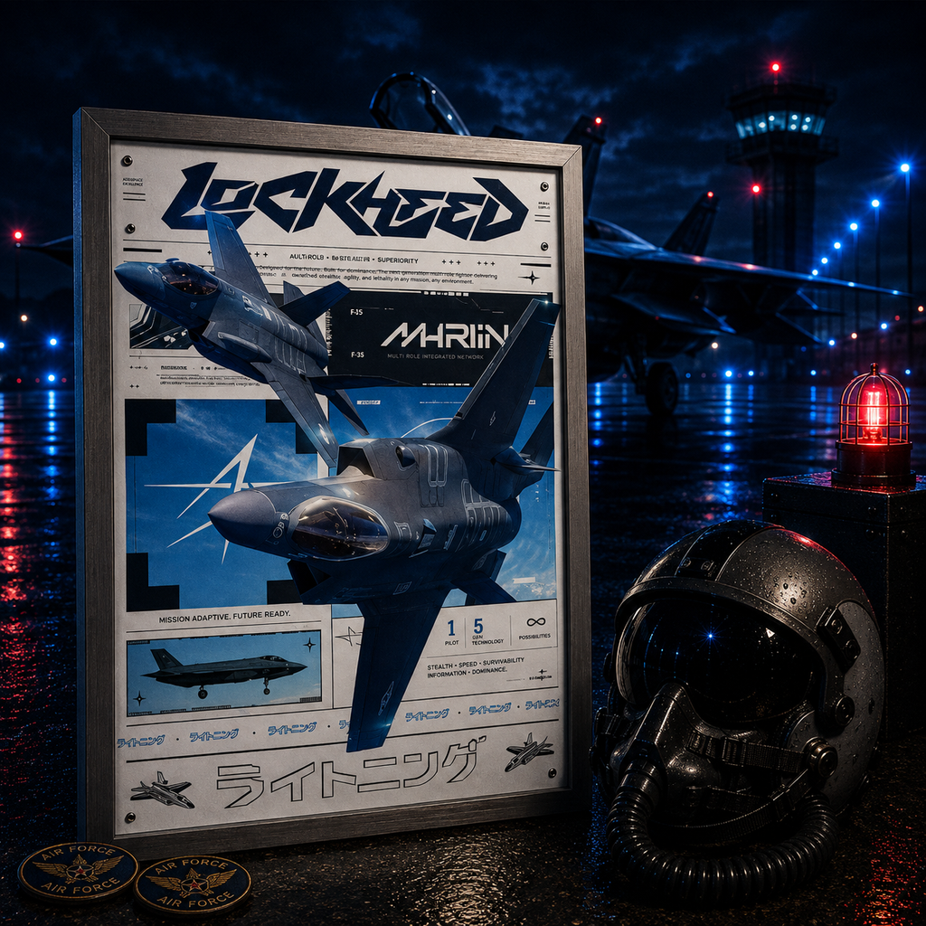 Lockheed Martin F-35 Lightning II — STEALTH | The Art of Air Power | WPFM Framed Poster