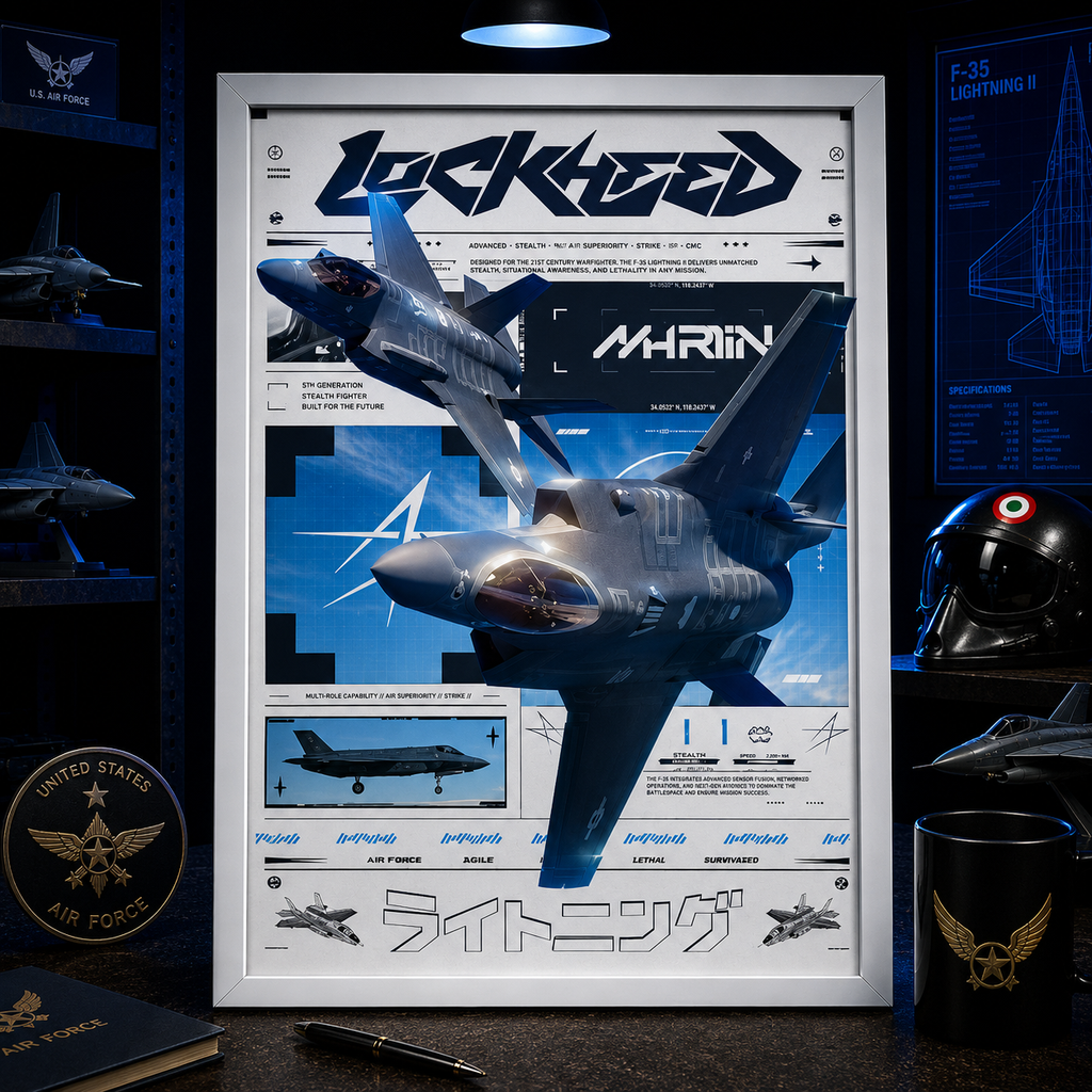 Lockheed Martin F-35 Lightning II — STEALTH | The Art of Air Power | WPFM Framed Poster