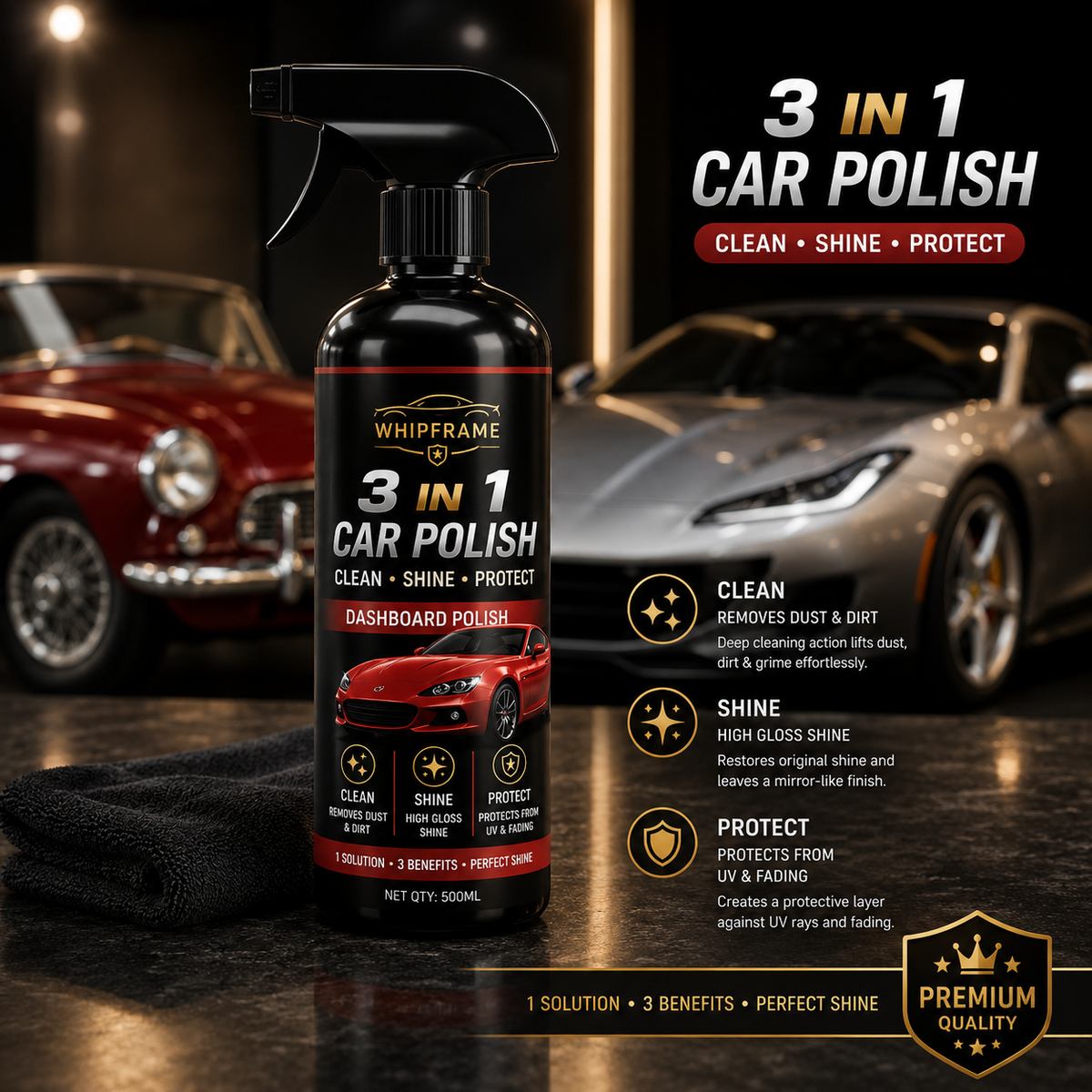 WhipFrame Premium 3 IN 1 Car Polish
